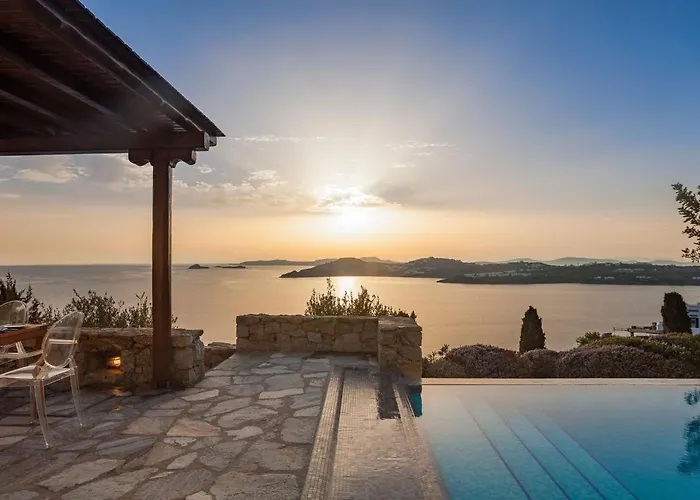 Excellent Mykonos Beta 5 Bedrooms Stunning Sea Views Βίλα Ψαρού